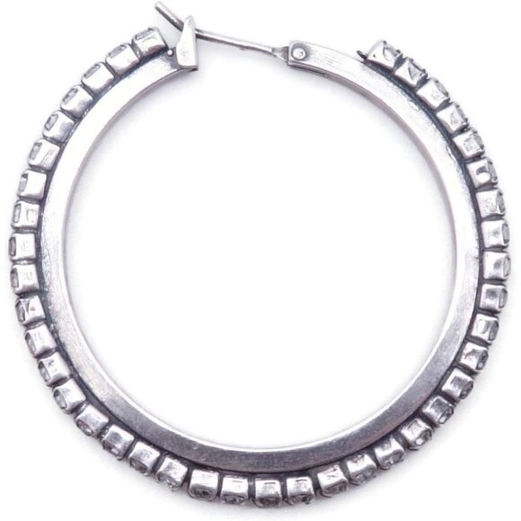 Mariana On a Clear Day Silvertone Hoop Earrings in Clear Round Crystals 001 NWT - Picture 3 of 3